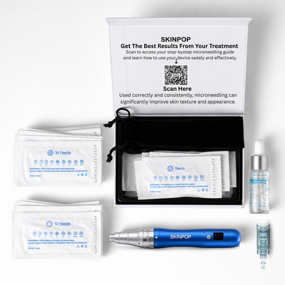Skinpop N6 Home Microneedling derma pen kit complete with 30 cartridges + serum