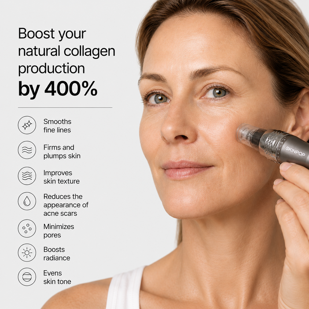 Boost natural collagen production by 400% with at home microneedling